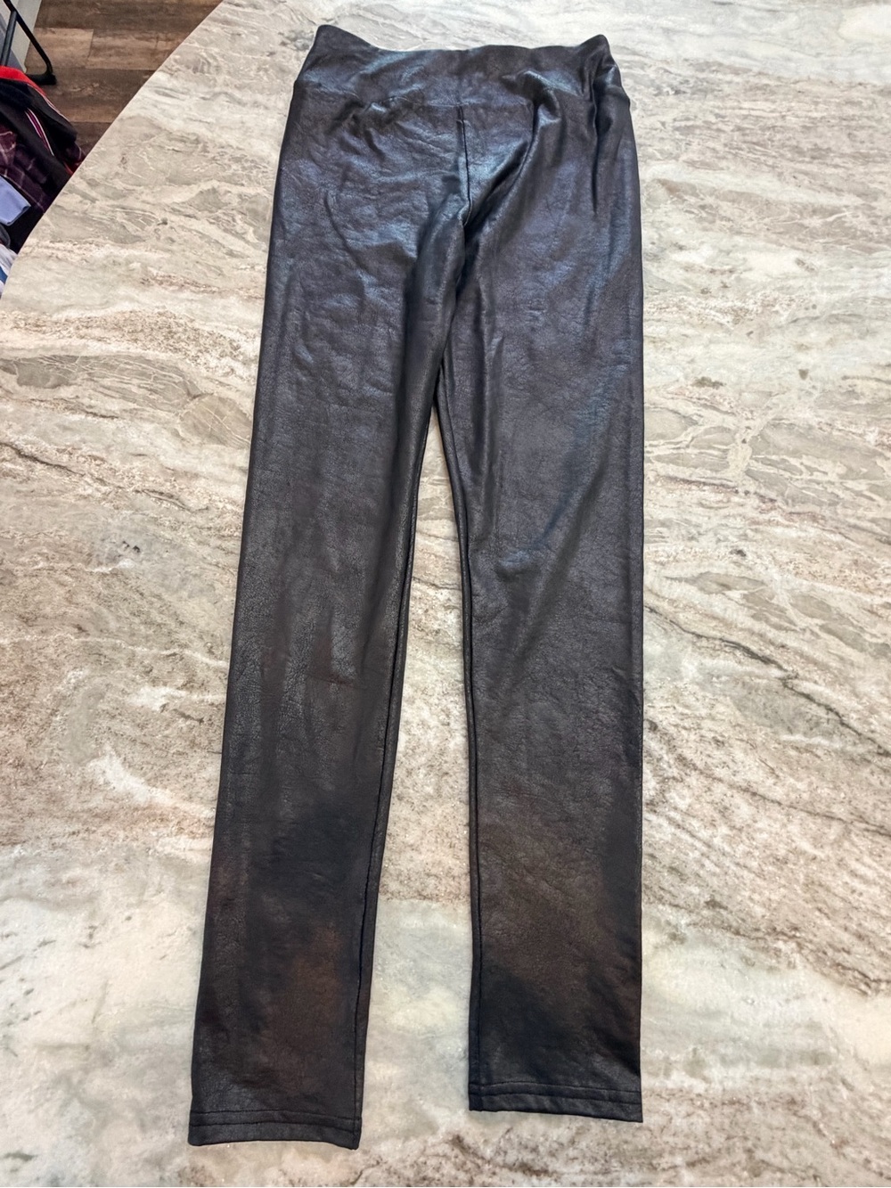 Joyspun Black Faux Leather Leggings Women Large High Rise Pull-On Vegan Leather